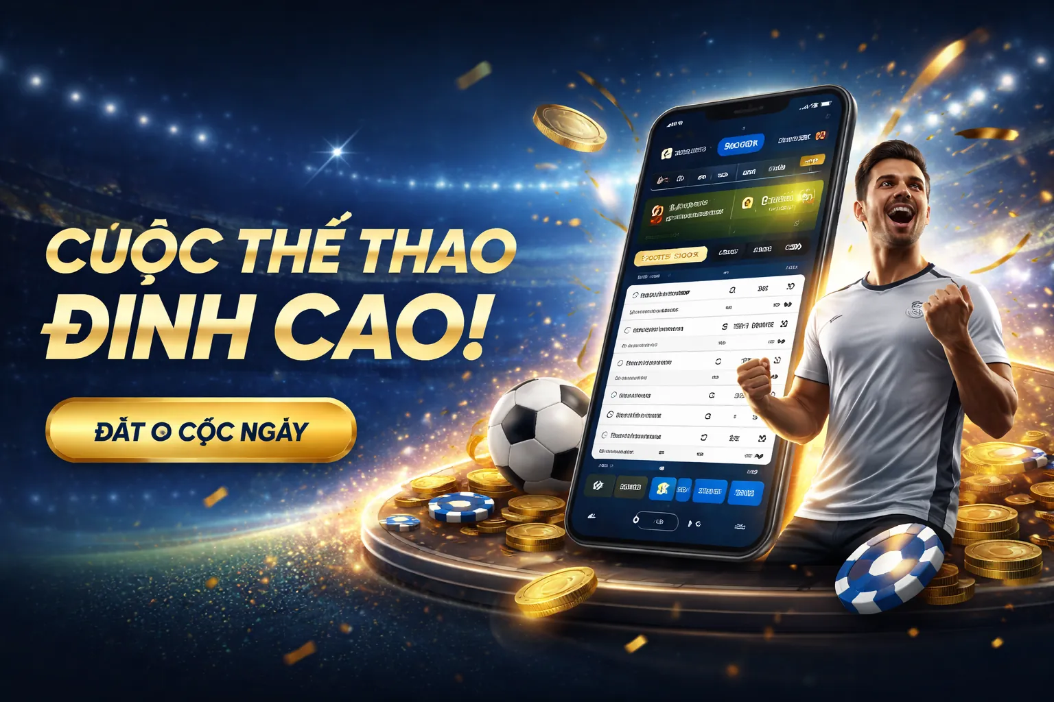 Sân vận động bóng đá với cầu thủ đang thi đấu, thể hiện sự sôi động của cá cược thể thao FB88